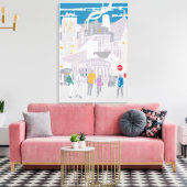 Canvas Manchester uk Skyline (Insitu (Woonkamer))