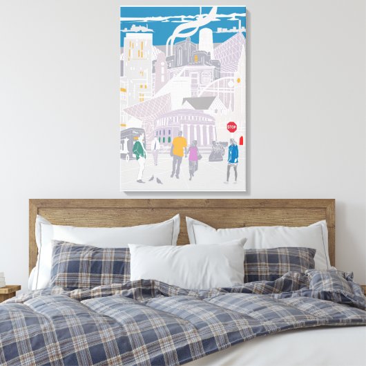 Canvas Manchester uk Skyline (Insitu (Slaapkamer))