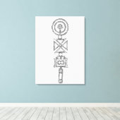 Canvas Marokko tribale afdruk Berber 2 (Insitu (Houten vloer))