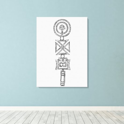 Canvas Marokko tribale afdruk Berber 2 (Insitu (Houten vloer))