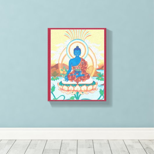 CANVAS - Medicijn Boeddha - Boeddha van genezende  (Insitu (Houten vloer))