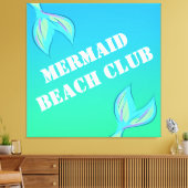 Canvas Mermaid Beach Club Print (Insitu (Woonkamer))