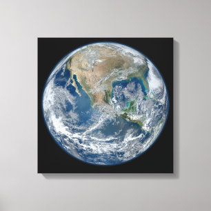 Canvas met blauwe marmer afdruk