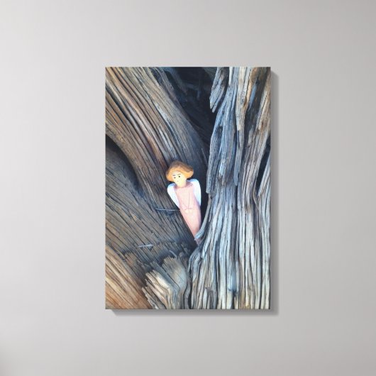 canvas met boomengel afdruk (Voorkant)