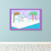 Canvas met Caribische Scene (Insitu (Houten vloer))