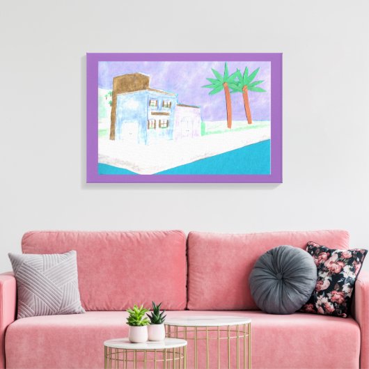 Canvas met Caribische Scene (Insitu (Woonkamer))