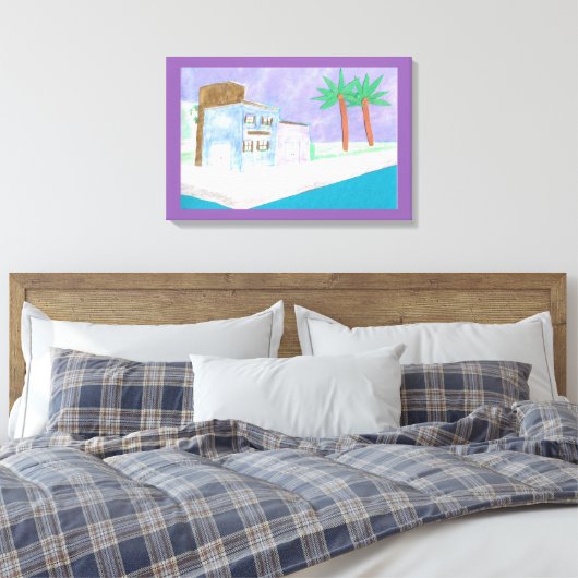 Canvas met Caribische Scene (Insitu (Slaapkamer))