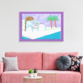 Canvas met Caribische Scene Afdruk (Insitu (Woonkamer))