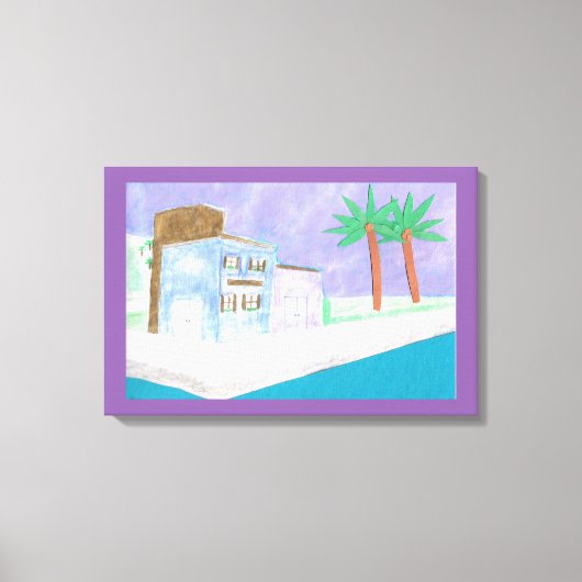 Canvas met Caribische Scene Afdruk (Voorkant)