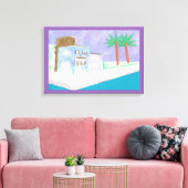 Canvas met Caribische Scene Afdruk (Insitu (Woonkamer))