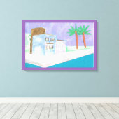 Canvas met Caribische Scene Afdruk (Insitu (Houten vloer))
