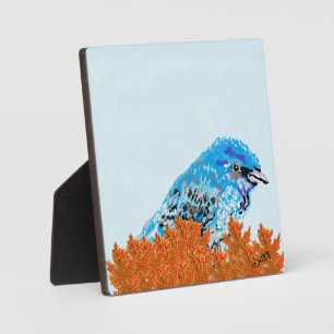 Canvas met Ezel : Blauwe Vogel Van Geluk Fotoplaat