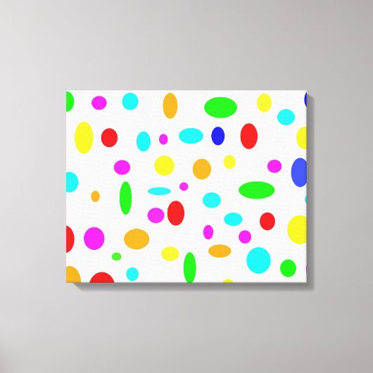 Canvas met kleurenStippen Afdruk (Voorkant)