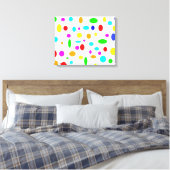 Canvas met kleurenStippen Afdruk (Insitu (Slaapkamer))