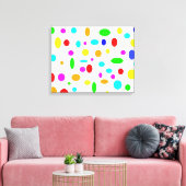 Canvas met kleurenStippen Afdruk (Insitu (Woonkamer))