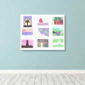 Canvas met kleurrijke scènes (Insitu (Houten vloer))