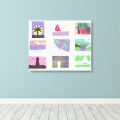 Canvas met kleurrijke scènes afdruk (Insitu (Houten vloer))