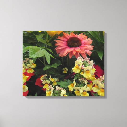 Canvas met kleurrijke tuinvloeren afdruk (Voorkant)