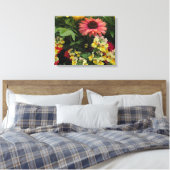 Canvas met kleurrijke tuinvloeren afdruk (Insitu (Slaapkamer))