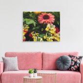 Canvas met kleurrijke tuinvloeren afdruk (Insitu (Woonkamer))