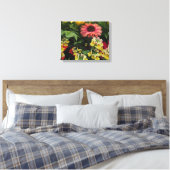 Canvas met kleurrijke tuinvloeren afdruk (Insitu (Slaapkamer))