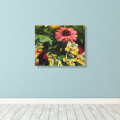 Canvas met kleurrijke tuinvloeren afdruk (Insitu (Houten vloer))