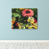 Canvas met kleurrijke tuinvloeren afdruk (Insitu (Houten vloer))