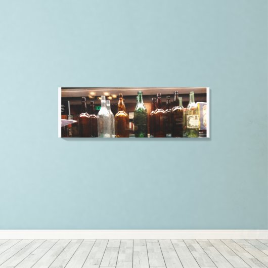 Canvas met liquorflessen (Insitu (Houten vloer))