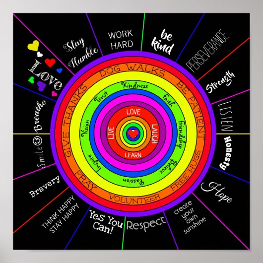 Canvas met motivatie en Inspirerend woorden Poster (Voorkant)