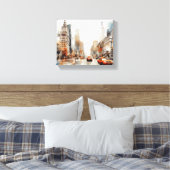 Canvas met New York City, beschilderd landschap. (Insitu (Slaapkamer))