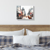 Canvas met New York City, beschilderd landschap. (Insitu (Slaapkamer))