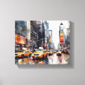 Canvas met New York City, beschilderd landschap. (Voorkant)