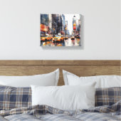 Canvas met New York City, beschilderd landschap. (Insitu (Slaapkamer))