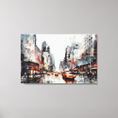 Canvas met New York City, beschilderd landschap. (Voorkant)