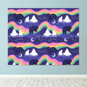 Canvas met noorderlicht afdruk (Insitu (Houten vloer))