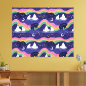 Canvas met noorderlicht afdruk (Insitu (Woonkamer))