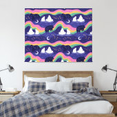 Canvas met noorderlicht afdruk (Insitu (Slaapkamer))