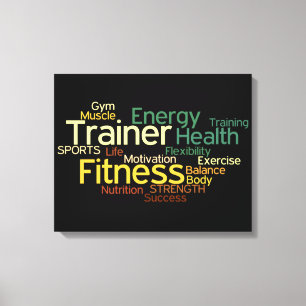 Canvas met persoonlijke trainer/fitnesscenter afdruk