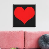 Canvas met rode hartslag (Insitu (Woonkamer))