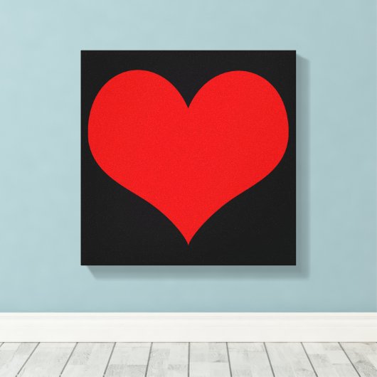 Canvas met rode hartslag afdruk (Insitu (Houten vloer))
