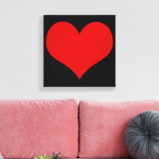 Canvas met rode hartslag afdruk (Insitu (Woonkamer))