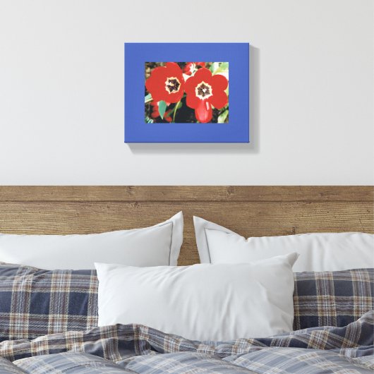 Canvas met rode tulpen (Insitu (Slaapkamer))