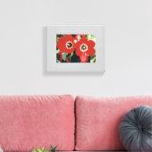 Canvas met rode tulpen afdruk (Insitu (Woonkamer))