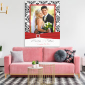 Canvas met rode, zwarte en witte dunneddinterband afdruk (Insitu (Woonkamer))