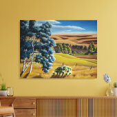 Canvas met schilderingen in het Canadese landschap Afdruk (Insitu (Woonkamer))