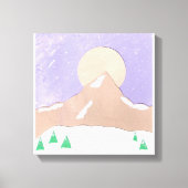 Canvas met Snowy Mountain Scene (Voorkant)
