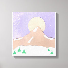 Canvas met Snowy Mountain Scene