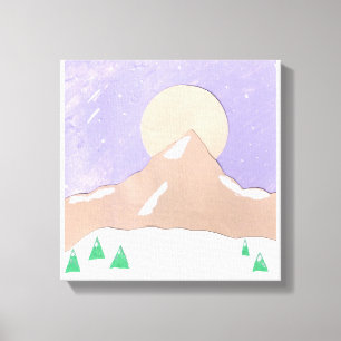 Canvas met Snowy Mountain Scene
