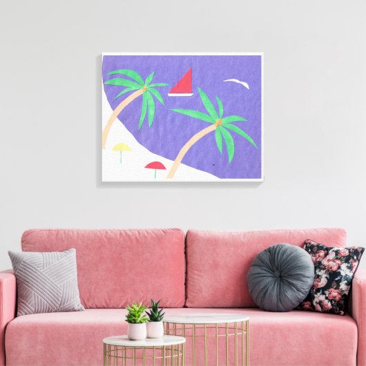 Canvas met strandscène (Insitu (Woonkamer))