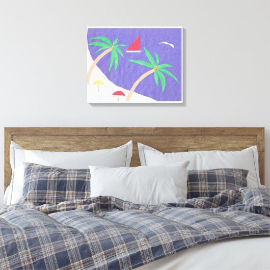 Canvas met strandscène (Insitu (Slaapkamer))